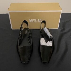 Michael Kors Glossy Black Slingback Shoes